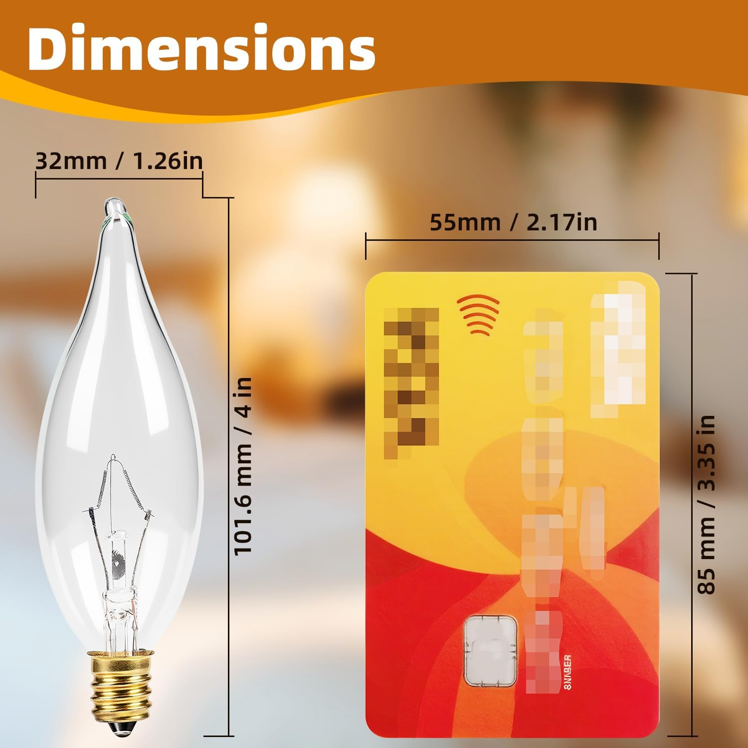 12-Pack E12 Candelabra Light Bulbs 25W, 2500K Warm White, 240 Lumen Dimmable Cha gallery