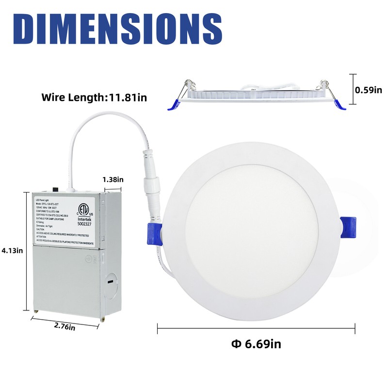 6'' Ultra-thin Canless LED Recessed Downlight - 12 Watts CRI90 -ETL cETL Listed gallery
