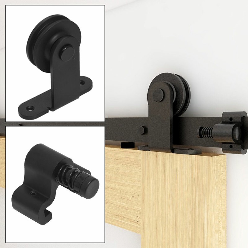 Sliding Barn Door Hardware Kit 4FT/5FT/6FT/6.6FT/7FT/8FT for Single/Double Doors gallery
