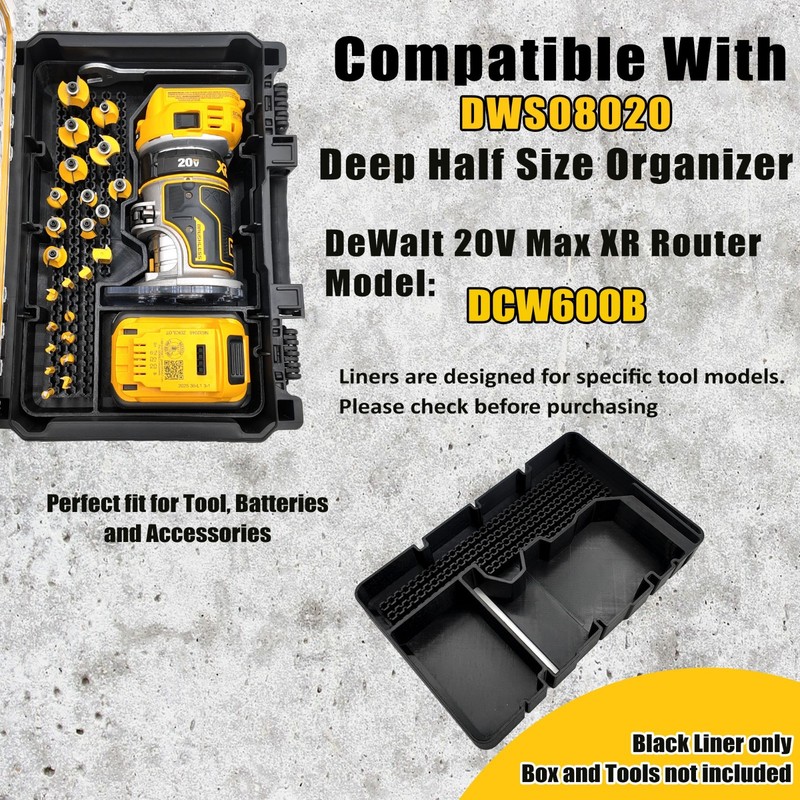 DeWalt DCW600B 20V Router Insert for Deep Compact Organizer (Insert Only) gallery
