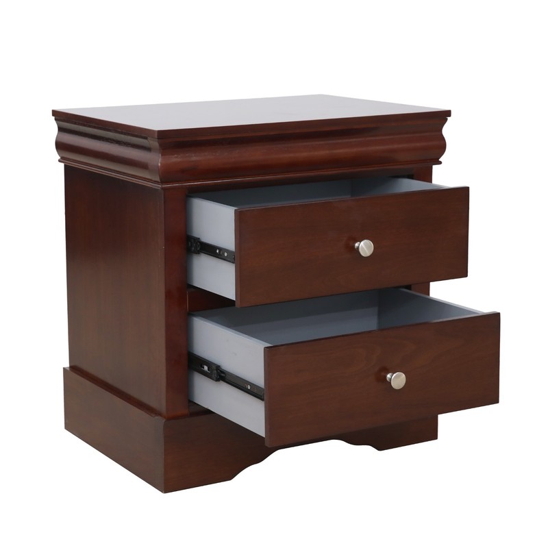 Fully Assembled 2-Drawer Nightstand, Solid Wood Bedside Table gallery