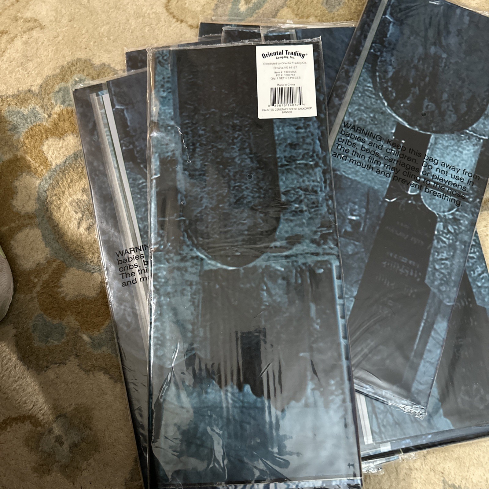 Haunted Cemetery Backdrop - 3 Pc. , 9 ft. x 6 ft. gallery