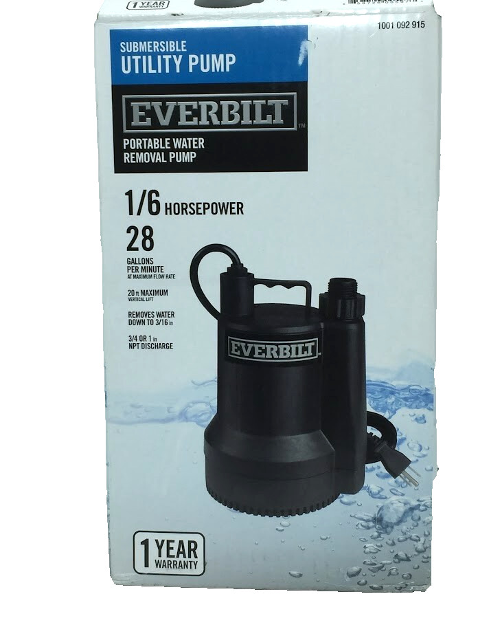 Everbilt 1/6 HP Plastic Submersible Utility Pump SUP54-HD gallery
