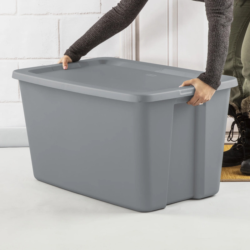 Extra Large Storage Bin, 30 Gallon Durable Plastic Storage Tote with Snap-On Lid gallery