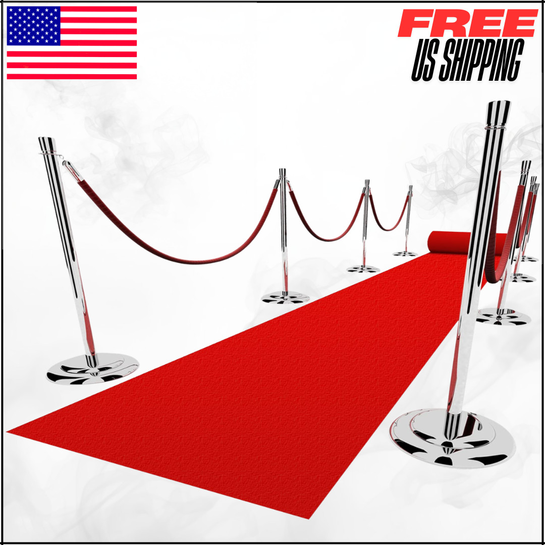 Red Carpet Runner For Party Hollywood Event Aisle Wedding Movie Decor 2.6x15' gallery
