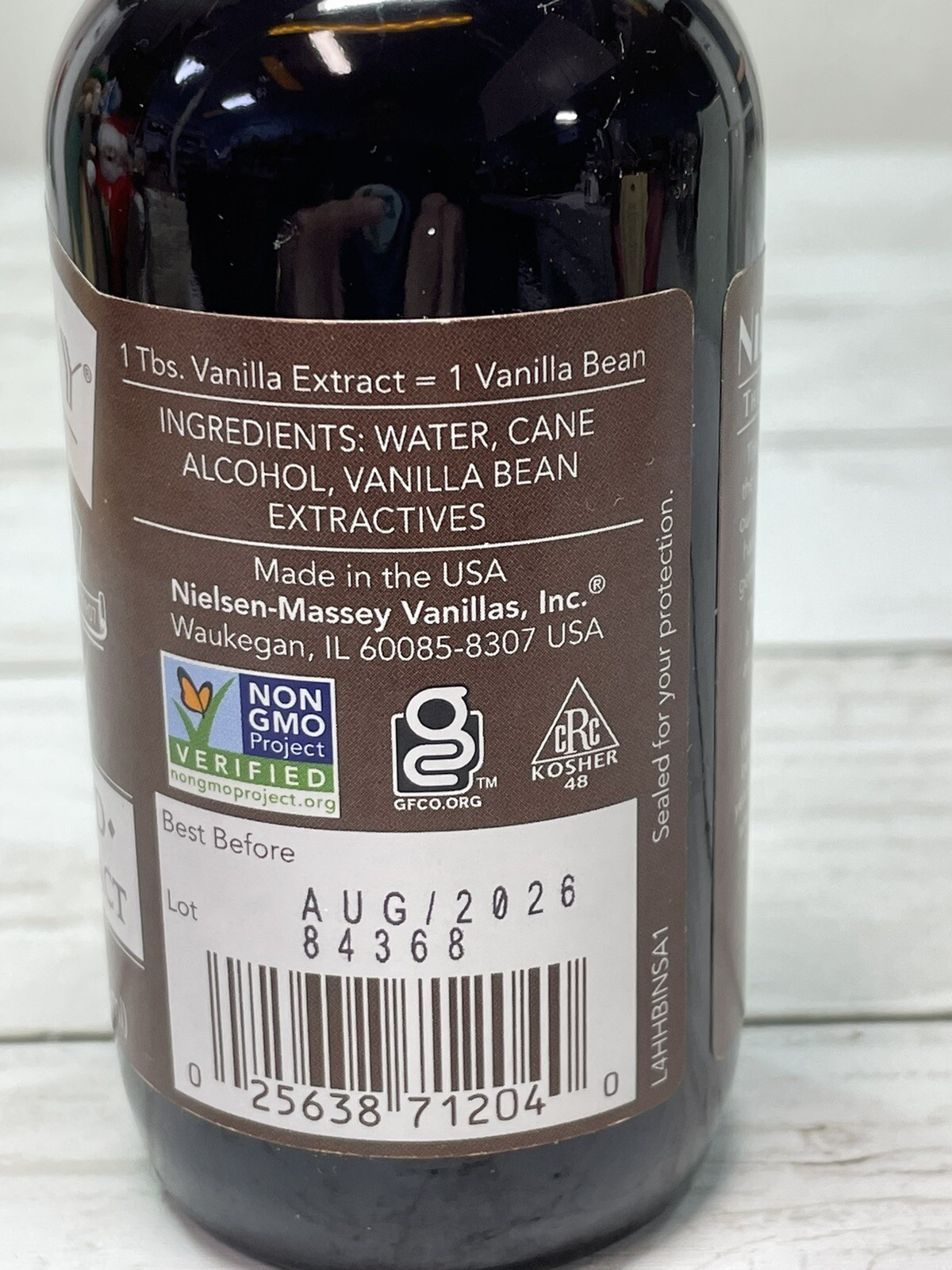 Nielsen-Massey Pure Vanilla Extract, NO SUGAR ADDED, 4 fl. oz., Exp. 008/26 new gallery