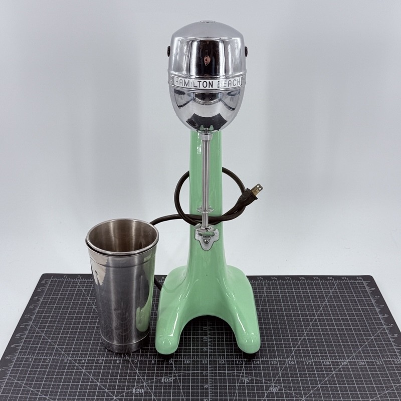 Vintage Hamilton Beach Model 30 Milkshake Maker Drink Mixer Mint Green Chrome gallery