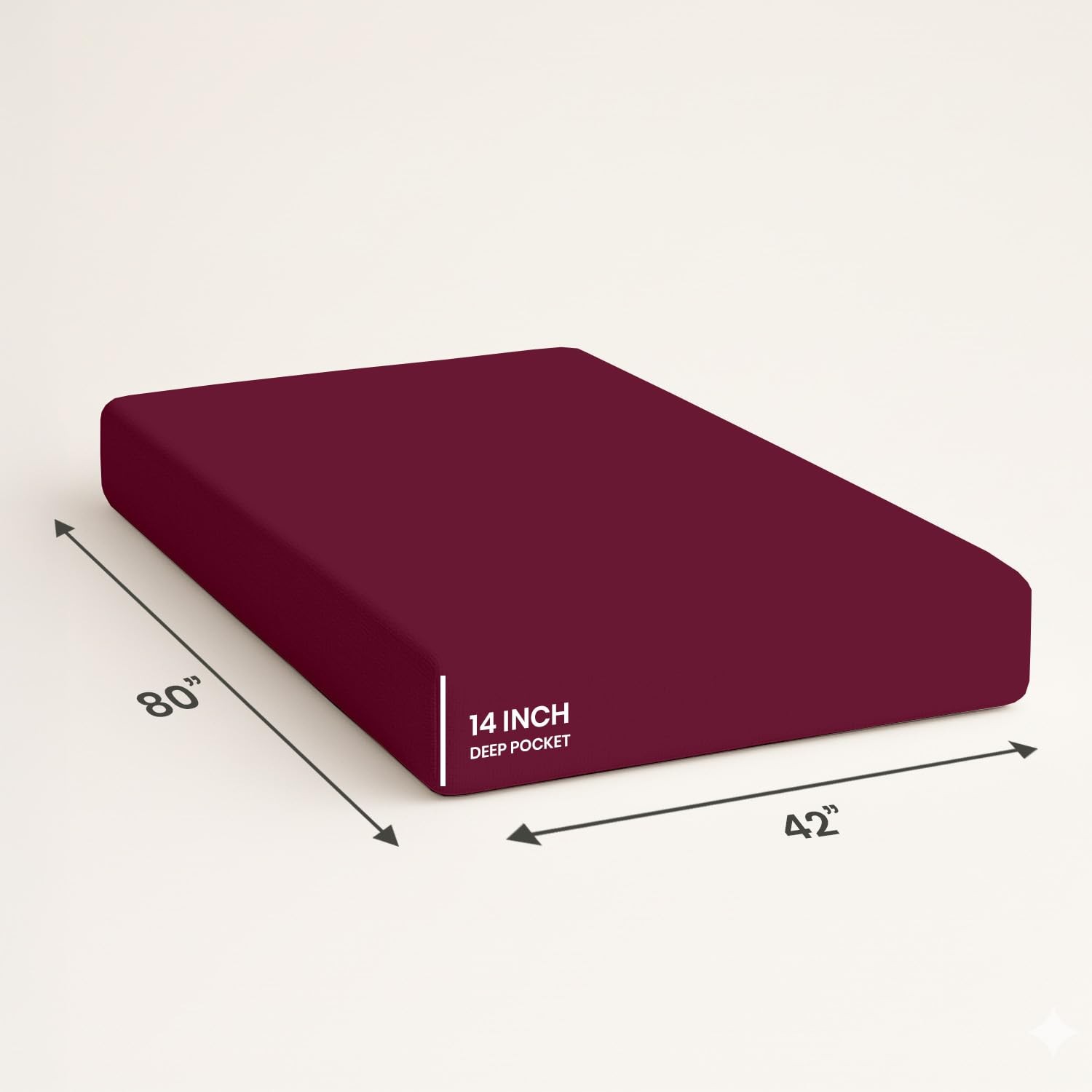 Narrow Twin/RV Bunk Bed Cotton Fitted Sheet Burgundy 42x80 Inch gallery