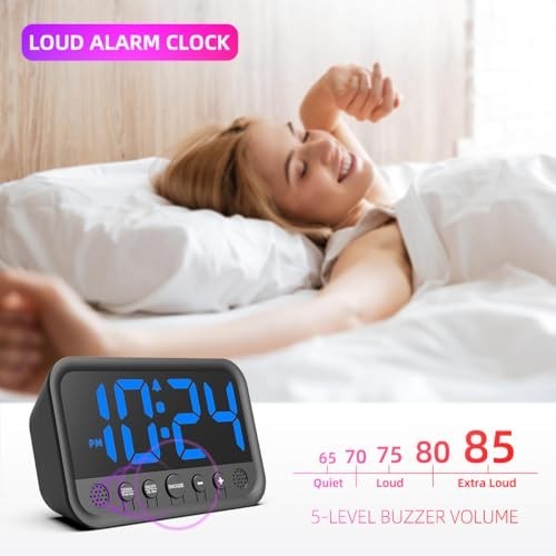 Super Extremely Extra Loud Alarm Clock for Very Heavy Sleeper Battery Backup NEW gallery