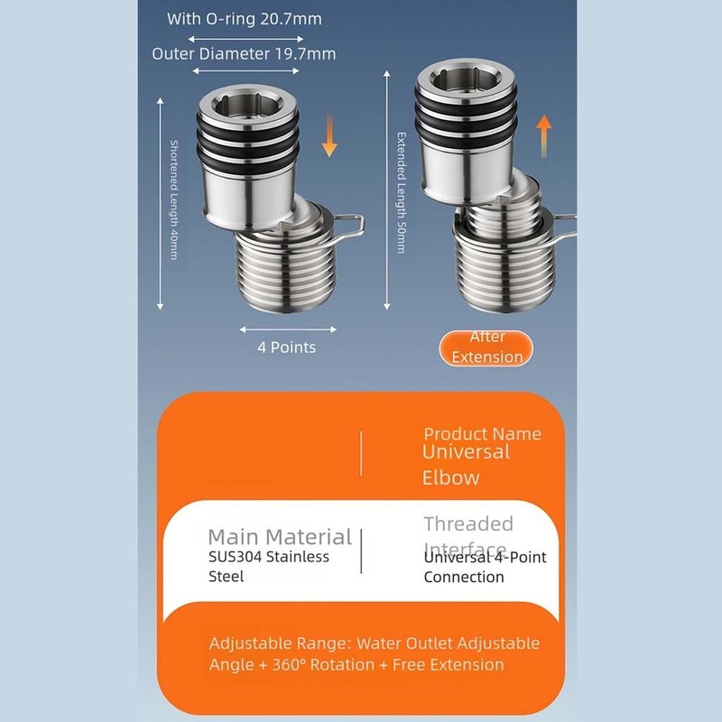 360 Degree Rotating Adjustable Shower Faucet Adapter Flexible Connector 2pcs gallery