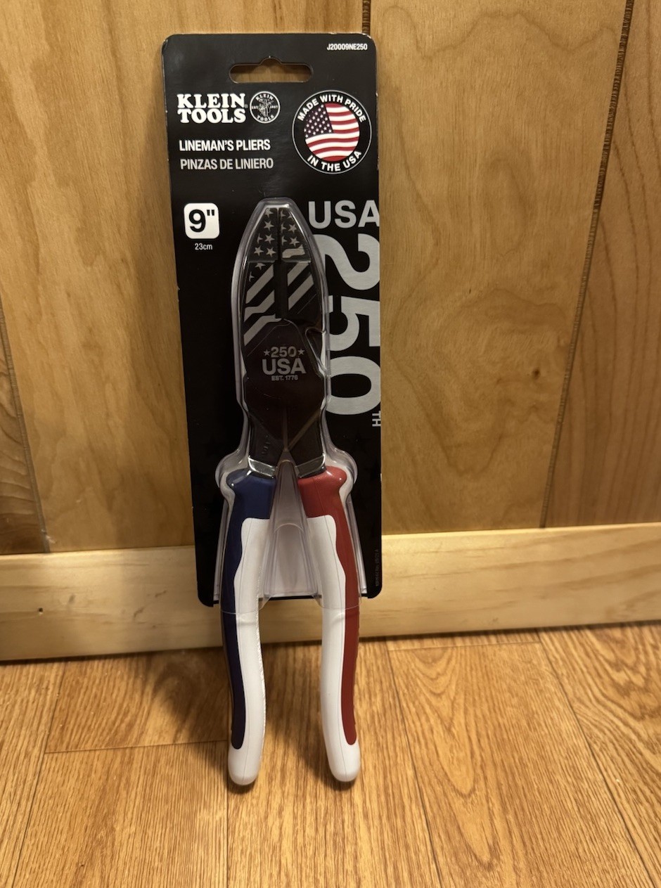 Klein Tools 250th Anniversary J20009NE250 9” Lineman's Pliers Made in USA gallery