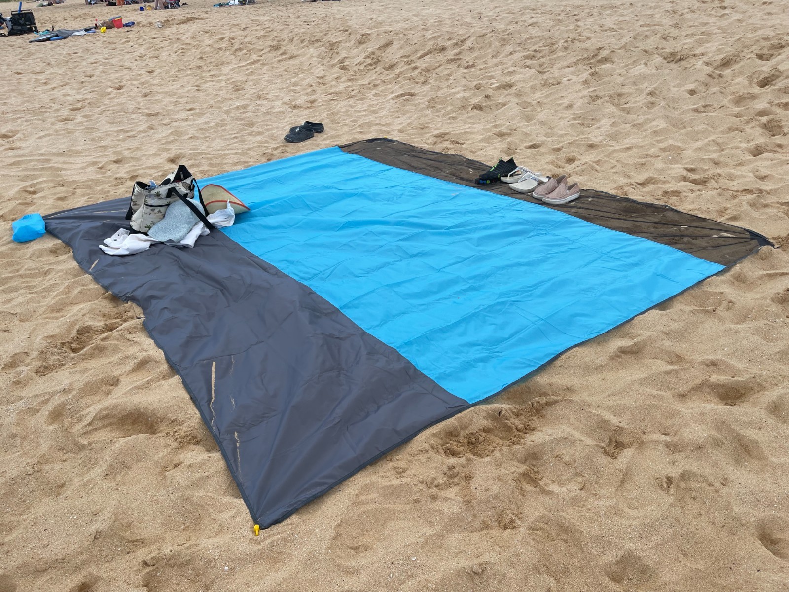2x Set Beach Blanket Sand Free Waterproof Picnic Blanket Machine Wash 90" X 100" gallery