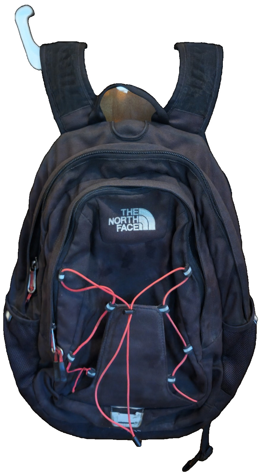 The North Face Jester Backpack Black with Red Bungee Straps Pre-Owned 2