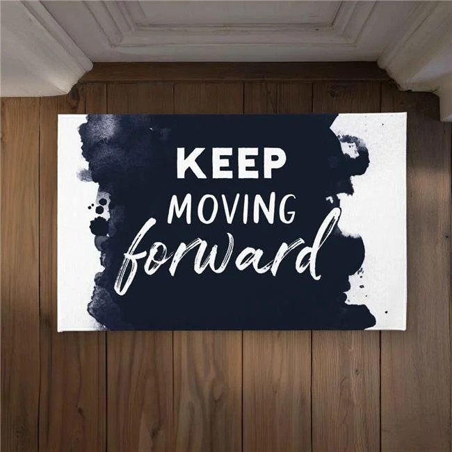 Begin Home Decor CODM2134MB06CV 21 x 34 in. Keep Moving Forward Door Mat - Wh...
