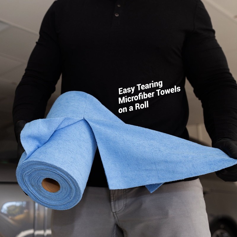 Commercial Grade Microfiber Towels Roll 100 Pack Washable Reusable Heavy Duty US gallery
