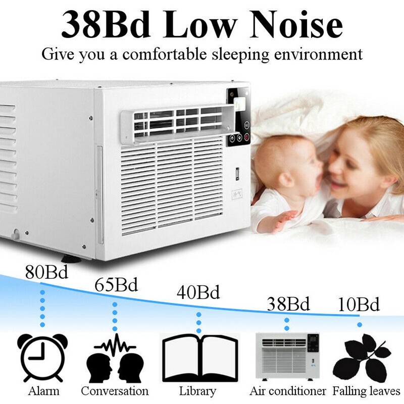 1100W Portable Window Refrigerated Air Conditioner Cold & Heat With Timer Remote gallery