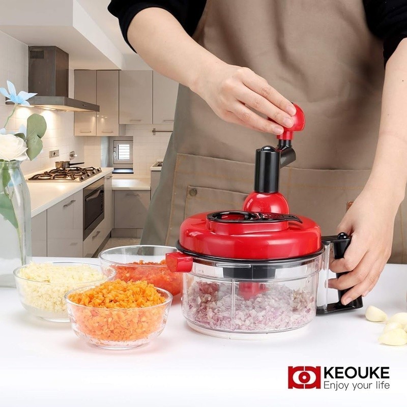 Hand Crank Food Processor Vegetable Chopper Multi-Functional Easy Clean Tool New gallery