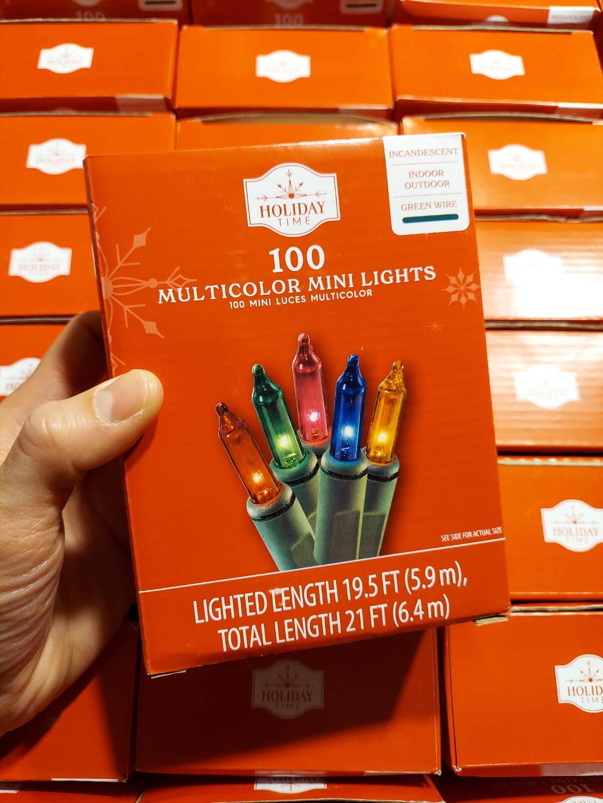Holiday Time 100 Multicolor Mini lncandescent Christmas Lights Indoor Outdoor gallery