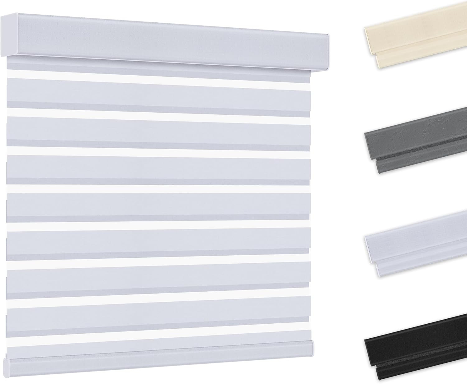 Cordless Zebra Blinds - Dual Layer Blackout, 35" W X 72" H gallery