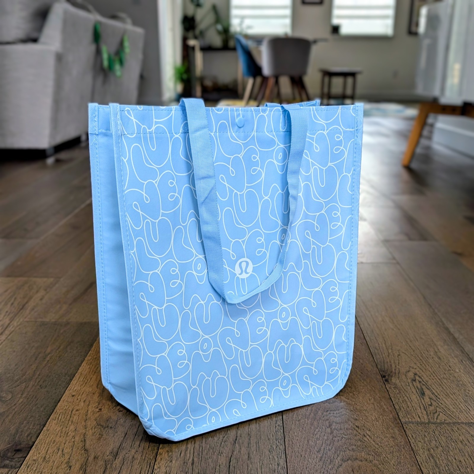 Lululemon Large Reusable Shopping Tote Lunch Bag 🩵 Light Blue 🩵 *NEW!* Ships⚡ gallery