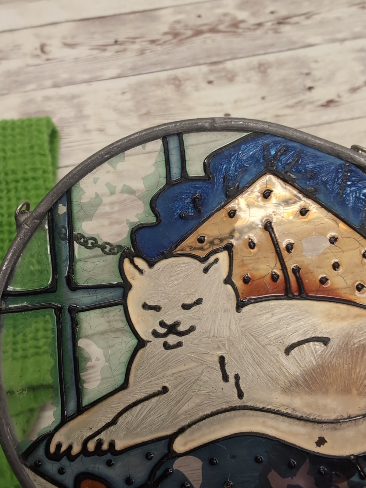 Cat Napping Window Suncatcher Hand Painted gallery