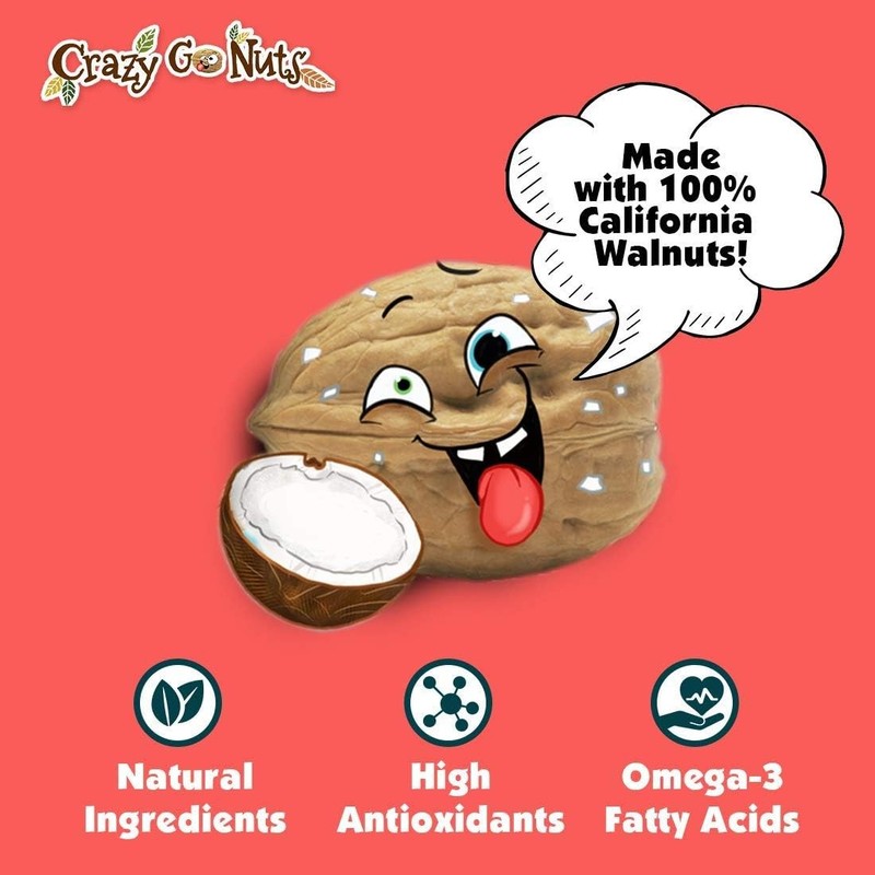 Crazy Go Nuts Walnuts - Coconut, - Healthy Snas, Vegan, Gluten Free, gallery