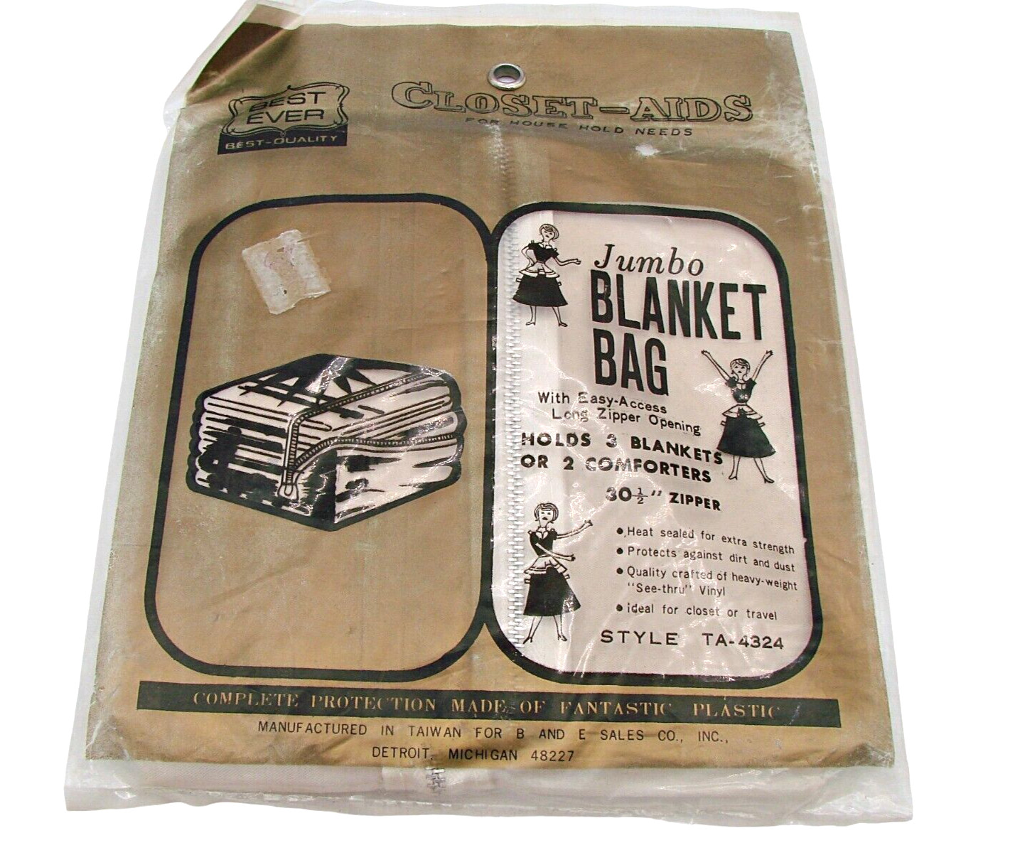 Closet Aids Jumbo Blanket Bag Storage Easy Access Long Zipper Opening 3 Blankets gallery