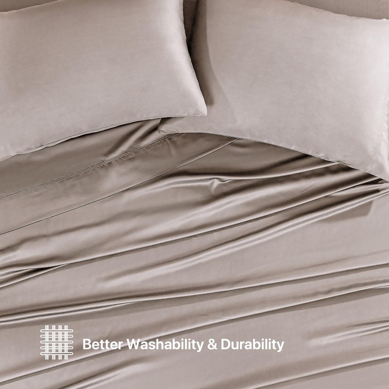 Full Size Bamboo Sheets 4 Piece Sheet Set - 100% Rayon from Bamboo, Cooling &... gallery