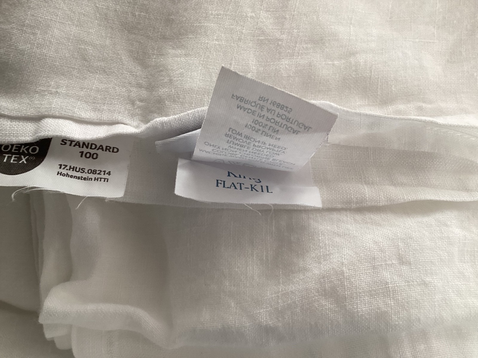 BROOKLINEN 100% LINEN KING FLAT AND FITTED SHEET WHITE gallery