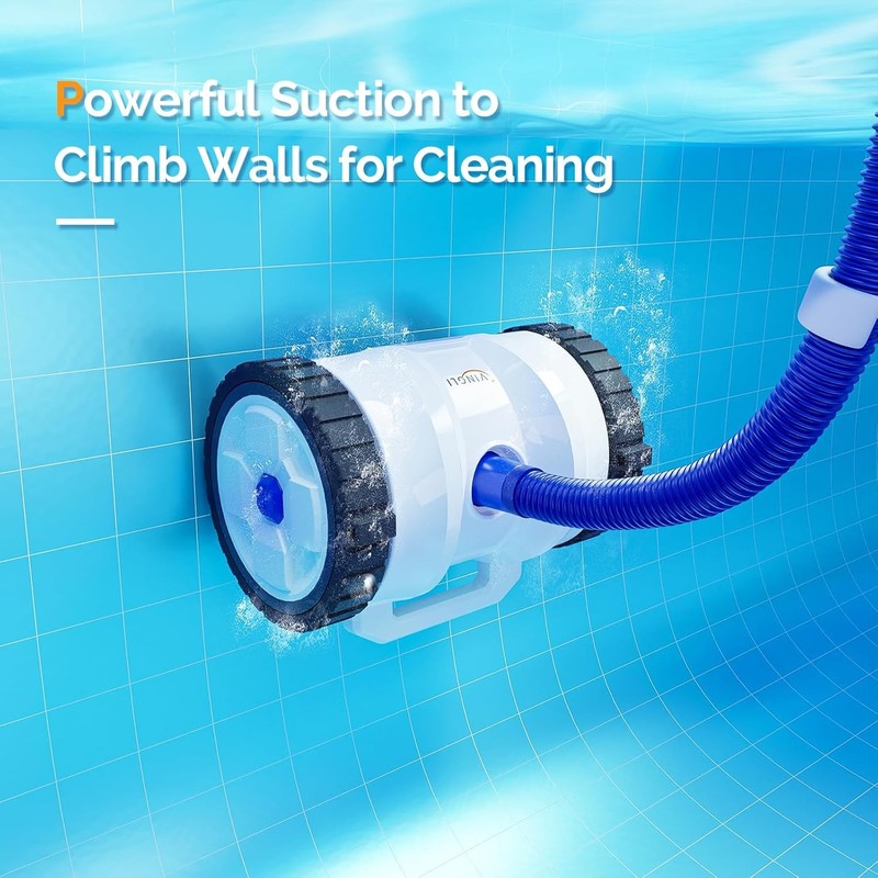 VINGLI Automatic Pool Cleaner SuctionSide Wall Climbing forIngroundPoolswithHose gallery