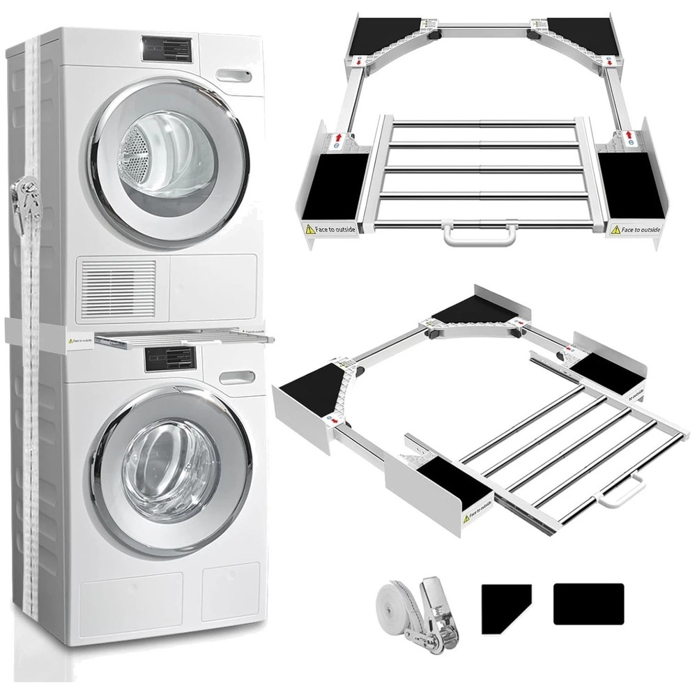Adjustable 29" Stacking Kit for Washer Dryer, Pull-Out Rack