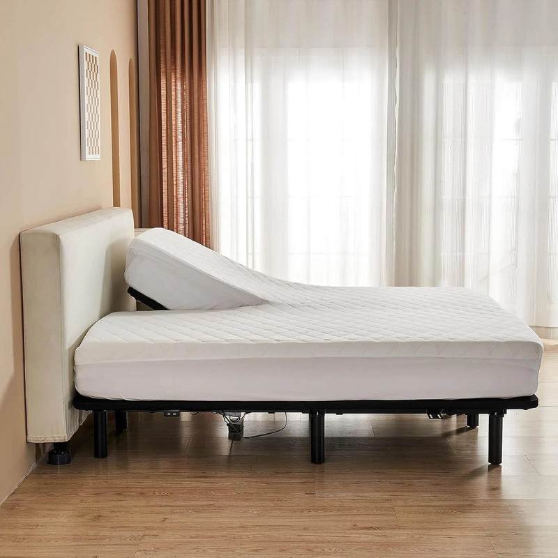 Cotton Waterproof Split Top King Mattress Protector for Ajdustable Bed with U... gallery