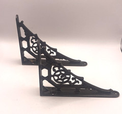 Antique – Shelf Brace Wall Bracket Cast Iron Brackets 7×5 inches – Lot of 2