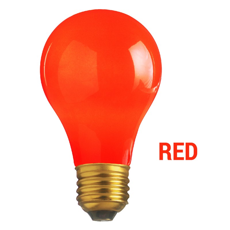 4 Pack CERAMIC SOLID RED BULBS A19 25W 120V Medium E26 Base 25A19 Dimmable gallery