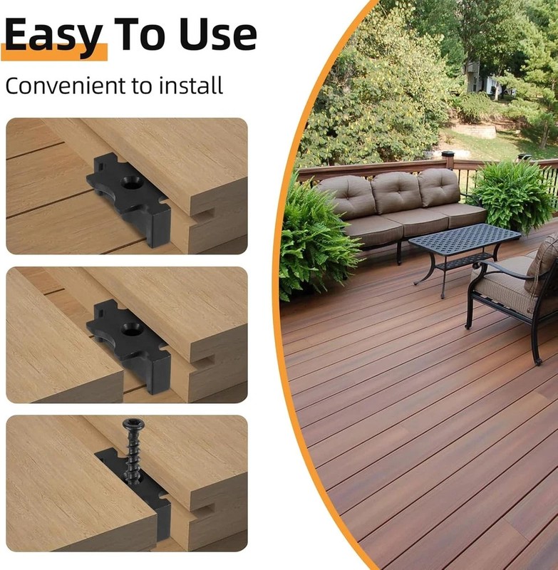 1000 Pack Hidden Deck Fasteners for Composite Decking Board, Composite Decking C gallery