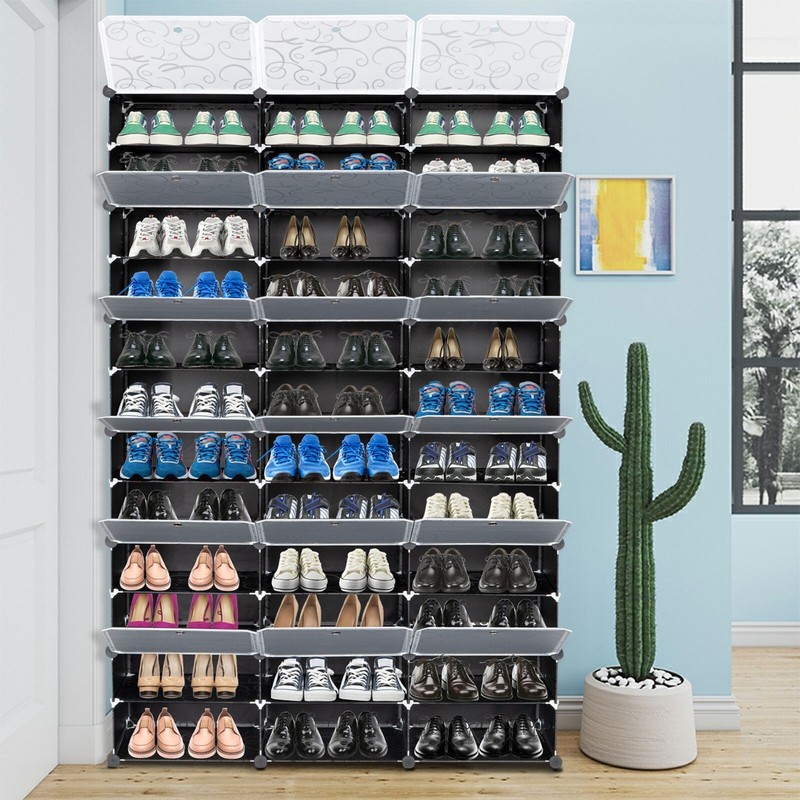 12-Tier Portable 72 Pair Shoe Rack Tower Shelf Storage Cabine Organizer 36 Grids gallery