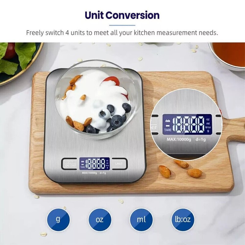 5KG Food Kitchen Scale, Digital Grams & Ounces for Weight Loss, Cooking, Backlit gallery