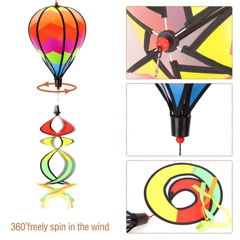 Rainbow Windsock Hot Air Balloon Wind Spinner Garden Outdoor Tent Festival Decor gallery