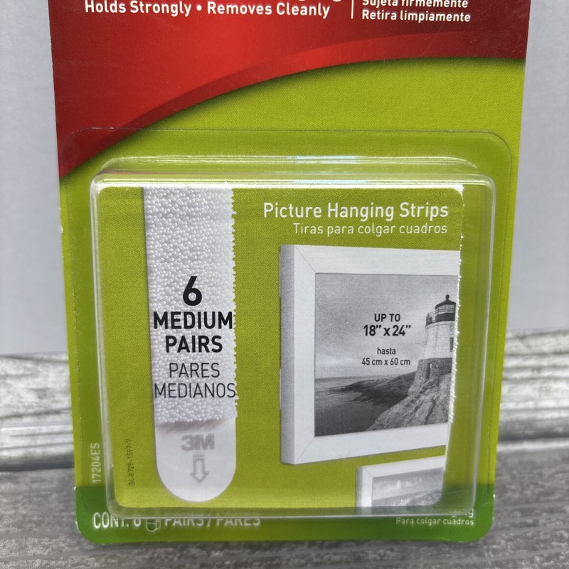 3M Command Medium Picture Hanging Strips, 6 Pack Of 2 Pairs, 12 Lb Hold {56} gallery