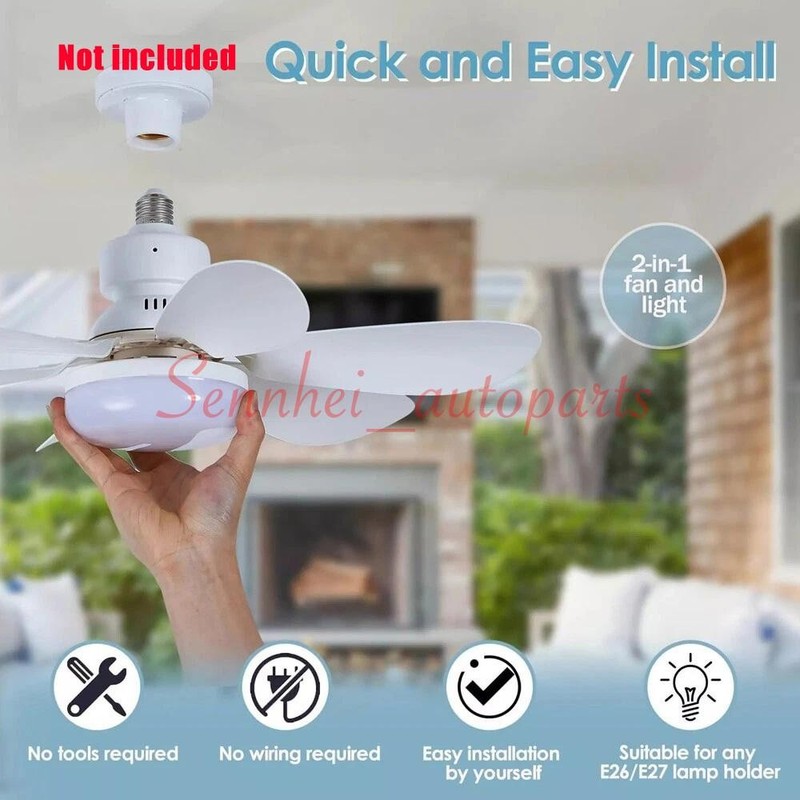 Socket Fan Light Ceiling Fans With Lights And Remote Dimmable LED Ceiling Fan US gallery