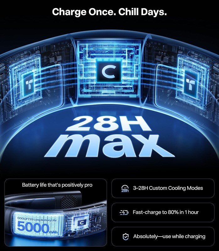COOLiFY 2S Lite Neck Air Conditioner Long Battery Life Cooling Neck Fan gallery