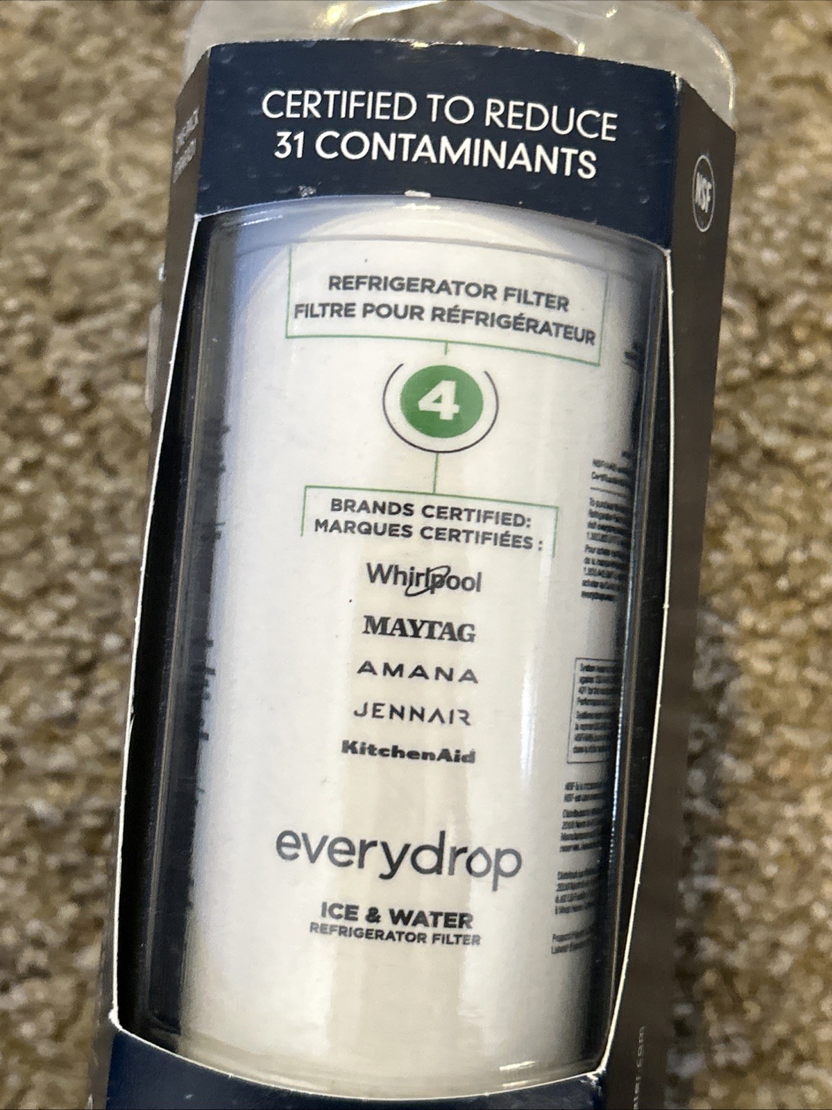 NEW-Everydrop by Whirlpool Ice and Water Refrigerator Filter 4, EDR4RXD1-Single gallery