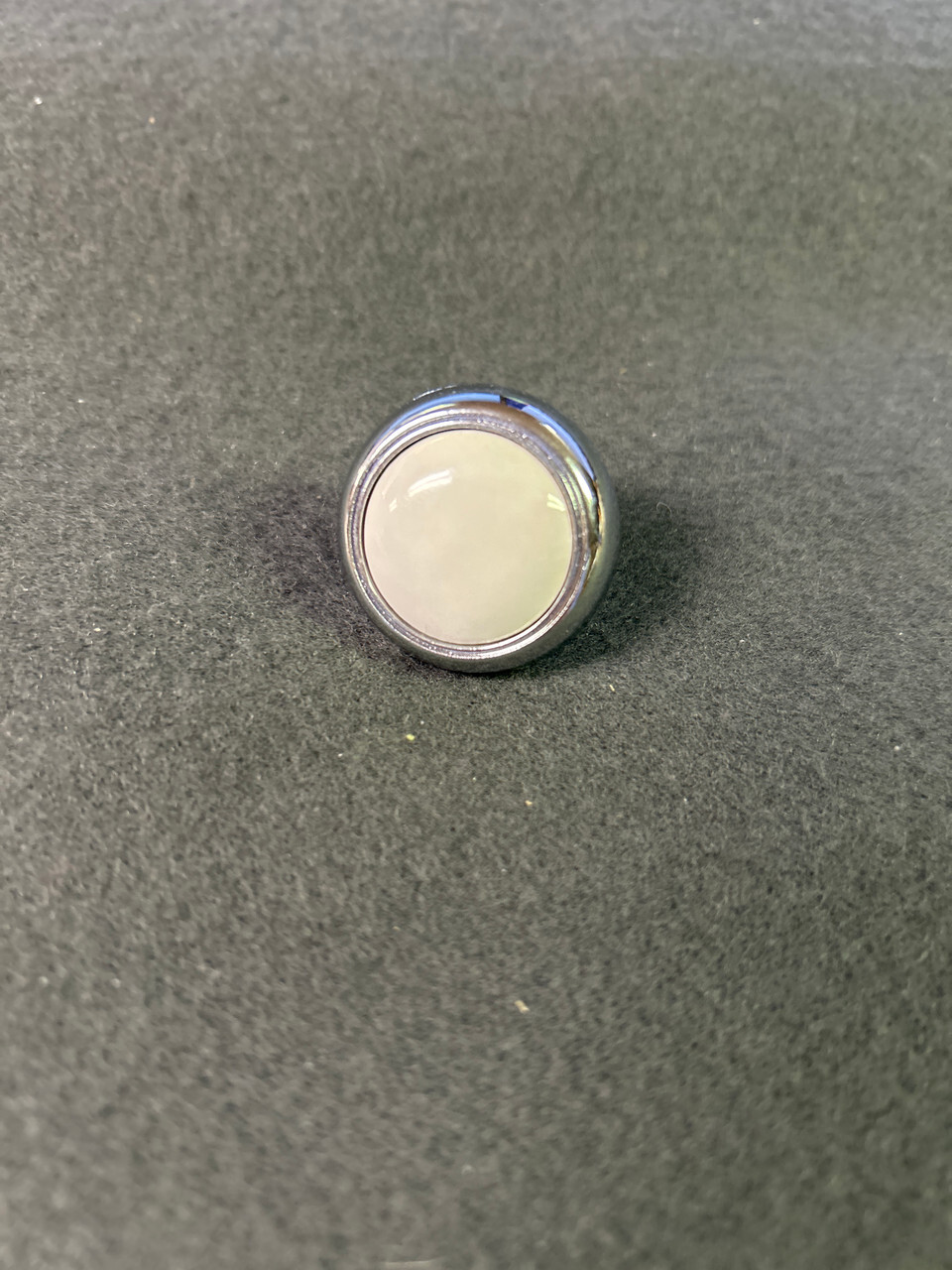 1-1/4" Round Knob White Ceramic with Chrome gallery