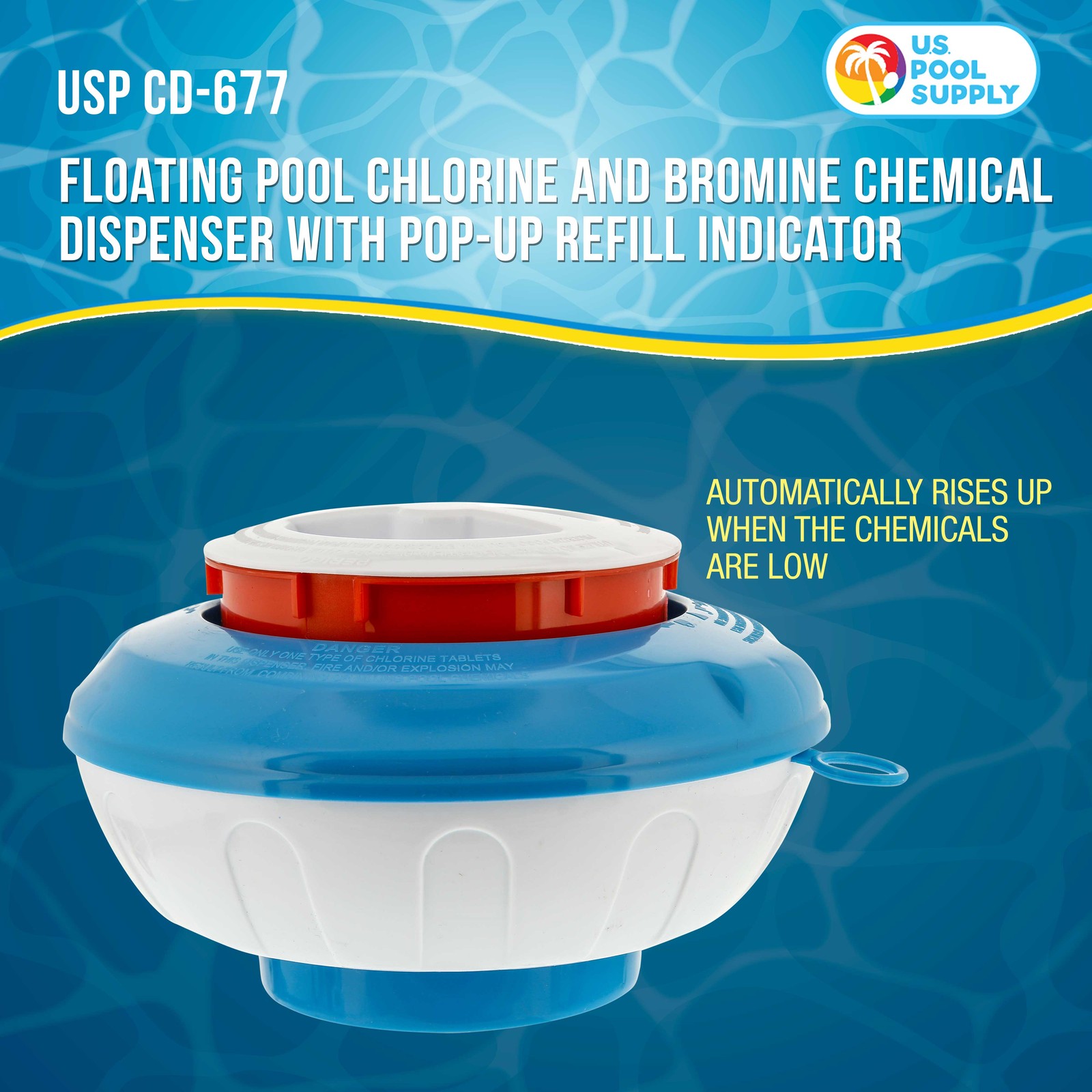 U.S. Pool Supply Floating Pool Chemical Dispenser Pop-Up Indicator 3" 4" Tablets gallery