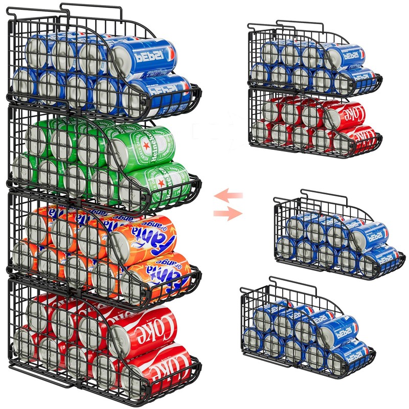 4-Pack Stackable Canned Food Organizer with Handles for Kitchen, Soda Can Org... gallery