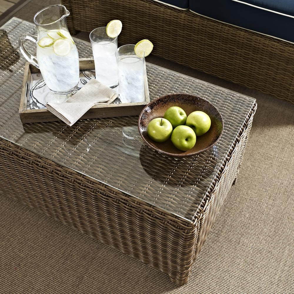 Bradenton Outdoor Wicker Coffee Table Weathered Brown gallery