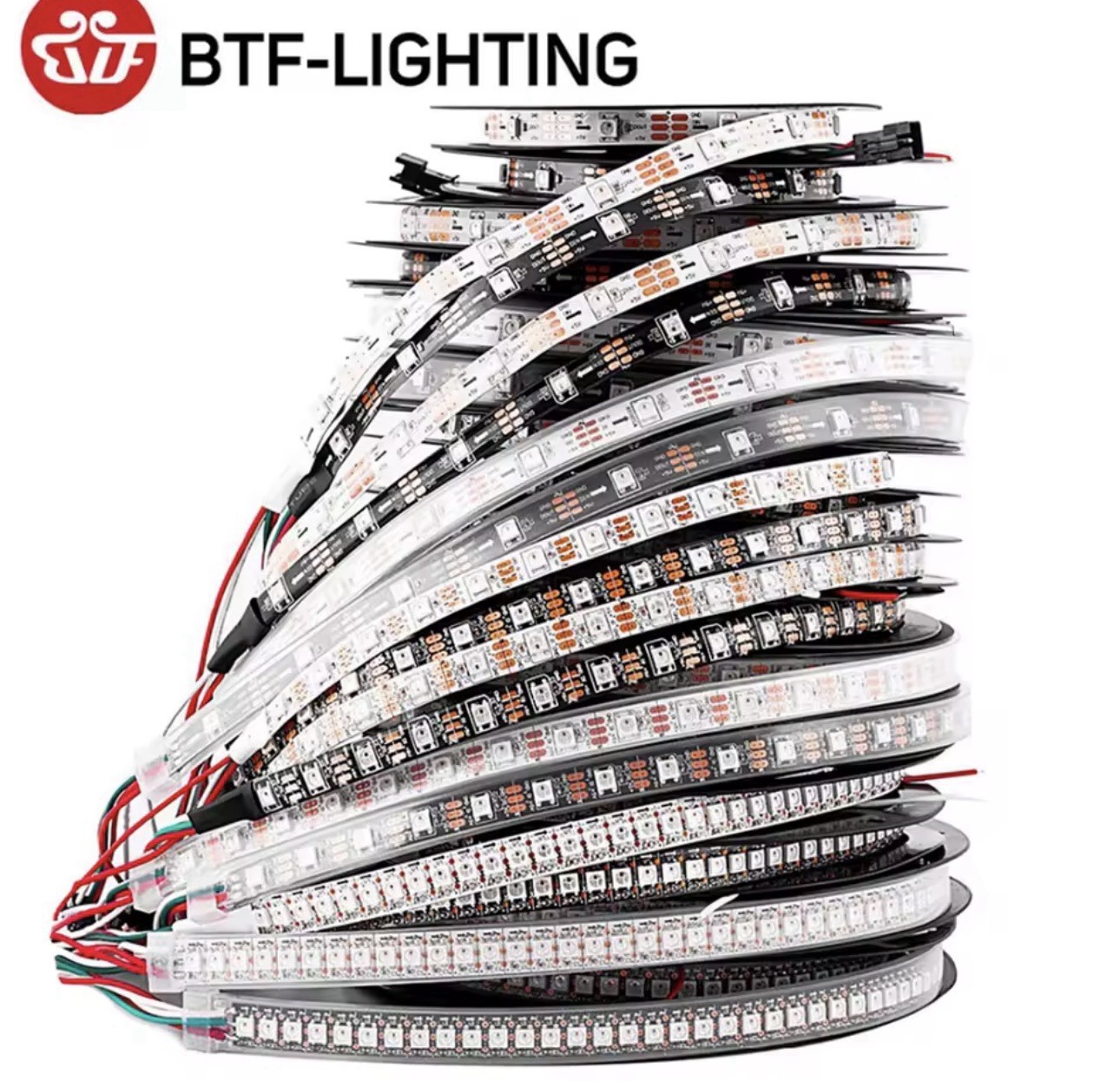 BTF-LIGHTING LED Tape Strip Light Double-Layer Copper PCB White Black CE RoHS gallery