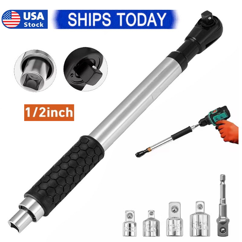 1/2" Offset Extension Wrench Impact Ratchet Extender for Electric Drill Adapter gallery