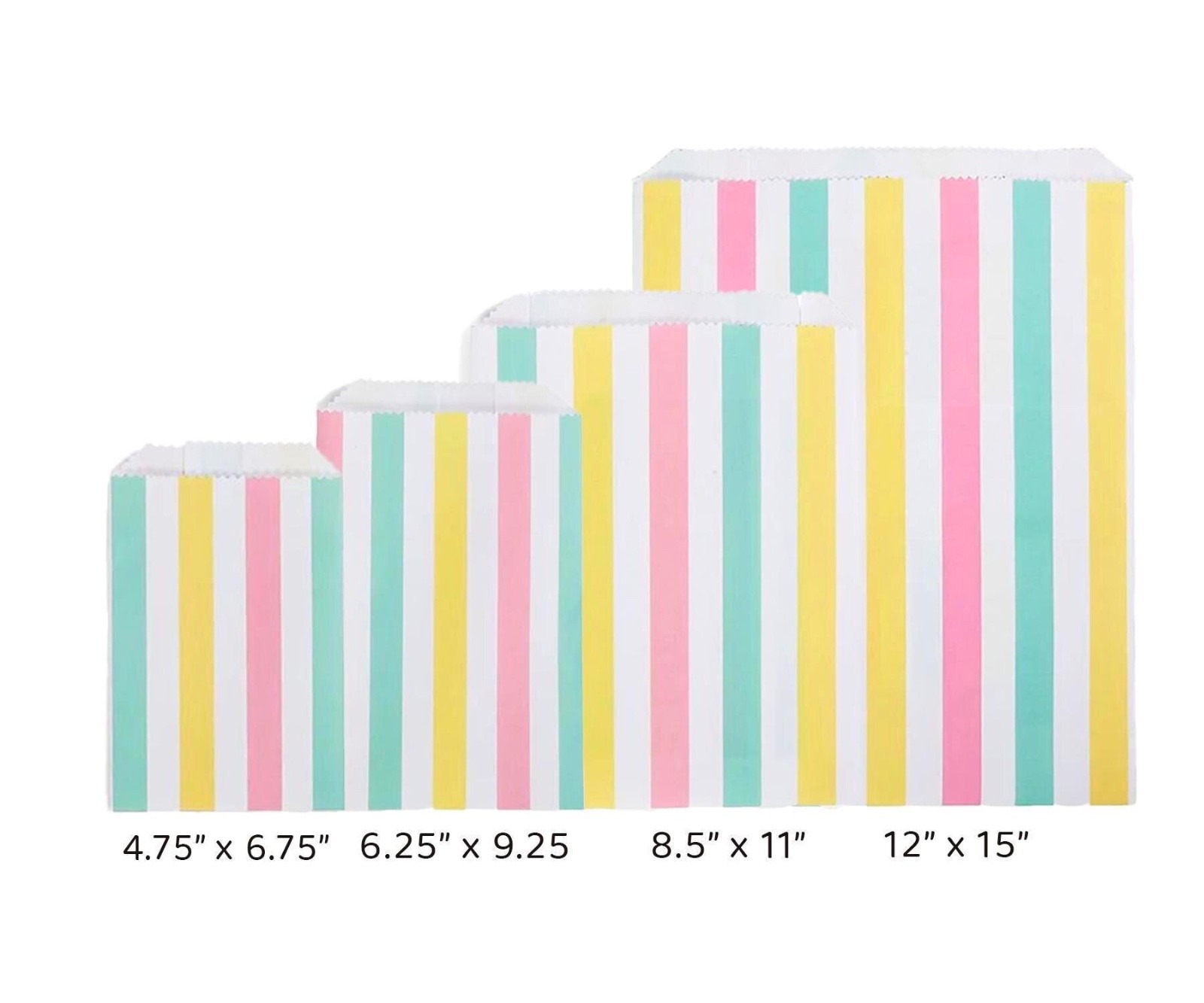 CABANA STRIPES Design Flat Paper Merchandise Bags Choose Size & Pack Amount gallery