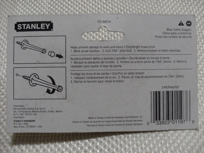 Vintage Stanley 75-5874 CD7071 Solid Doorstops 3 Inch Bright Brass (US3) 2 Pack gallery